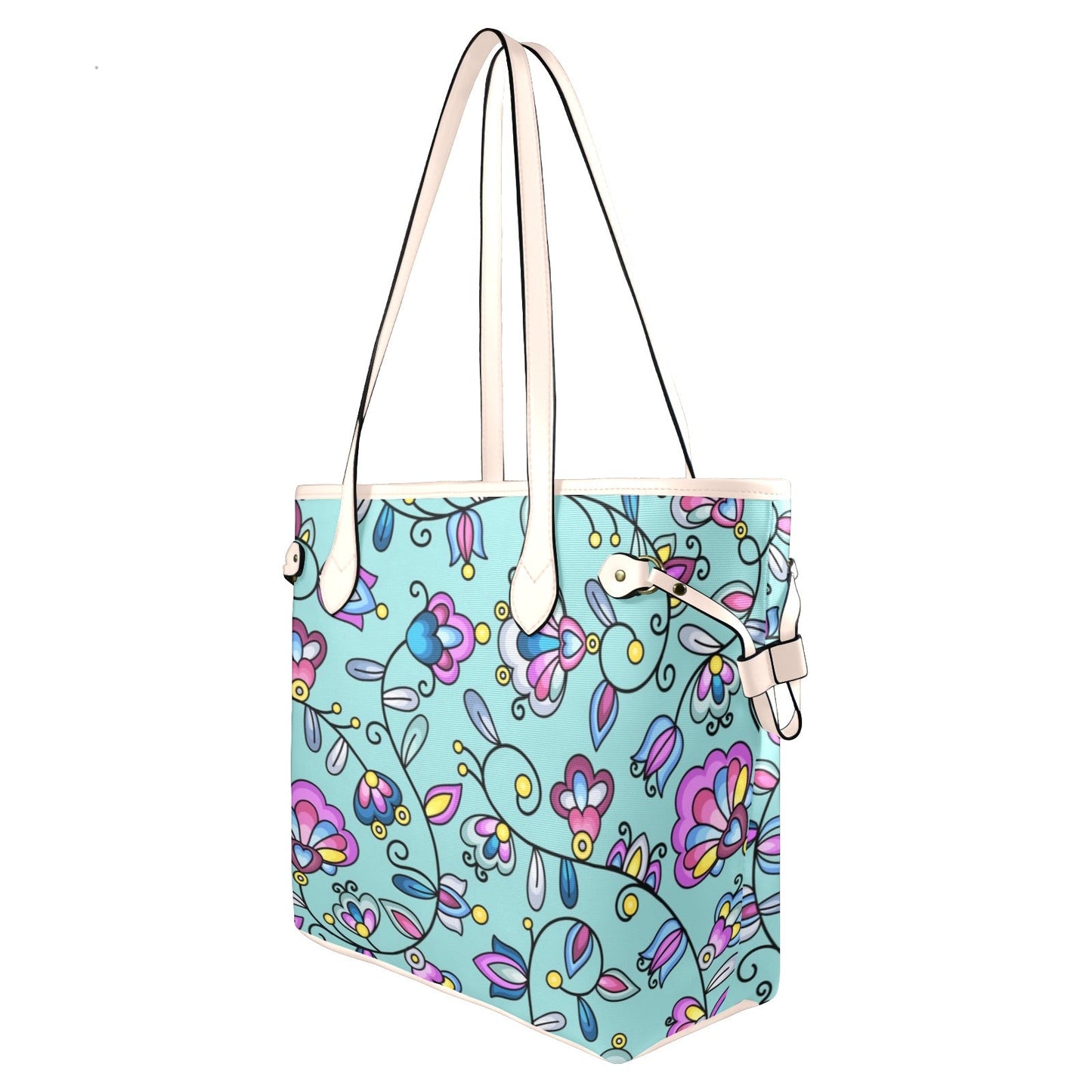 Autumn Bundle Blessing Turquoise Clover Canvas Tote Bag