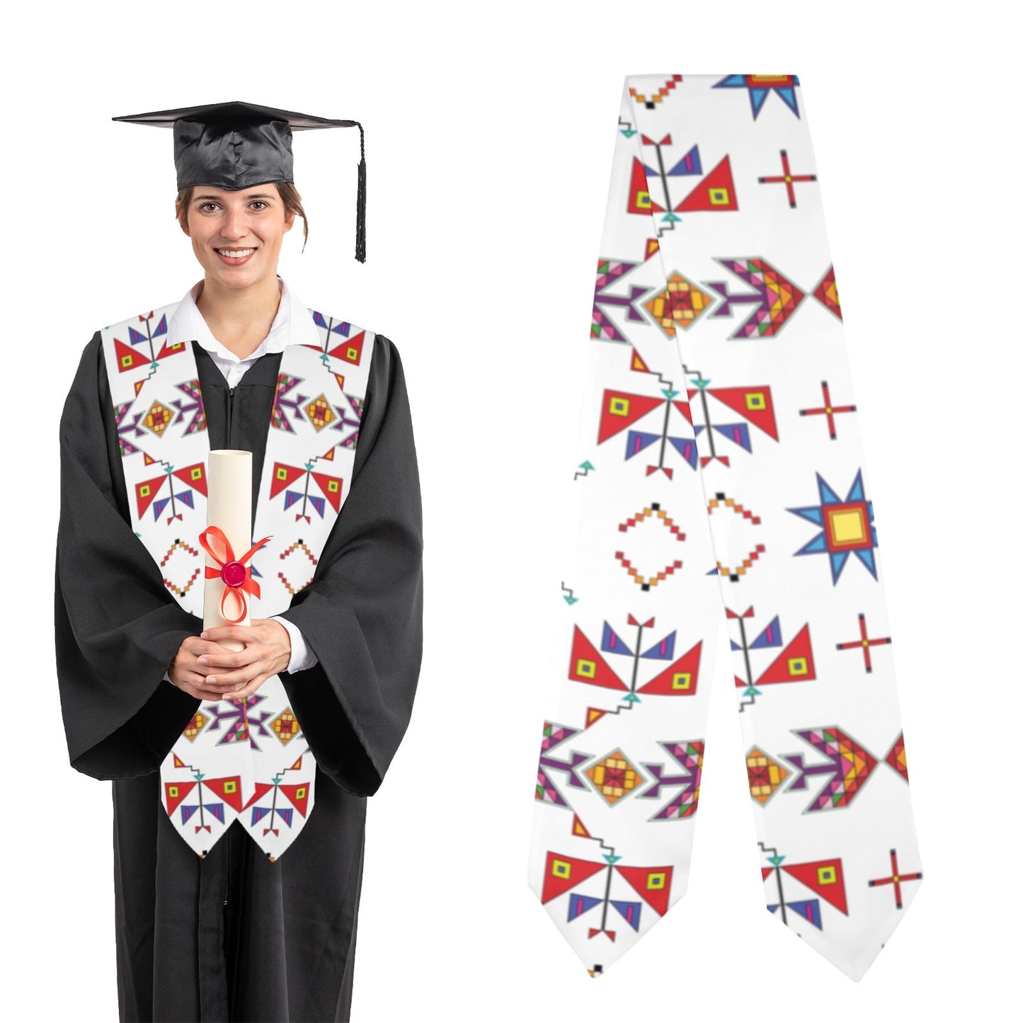 Scattered Generations White Graduation Stole