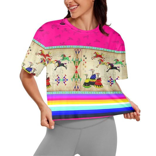 Horses Running Crop Top