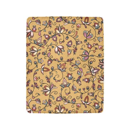 Burnt Sky Petals Gold Ultra-Soft Micro Fleece Blanket 40"x50"