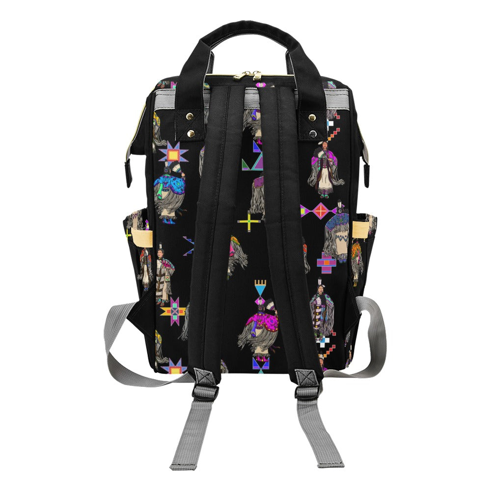Women's Tradish Dancers Black Multi-Function Diaper Backpack