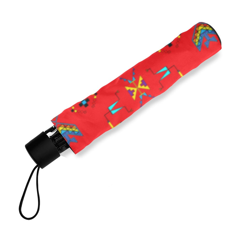 Rainy Chief Rainbow Red Foldable Umbrella