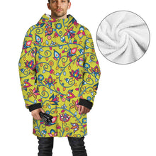 Load image into Gallery viewer, Thorny Path Yellow Unisex Sherpa Lined Hooded Coat
