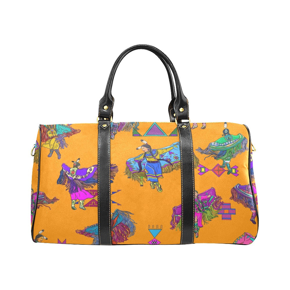 Women's Fancy Dancers Orange Large Travel Bag