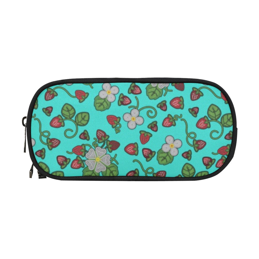 Strawberry Dreams Turquoise Pencil Pouch