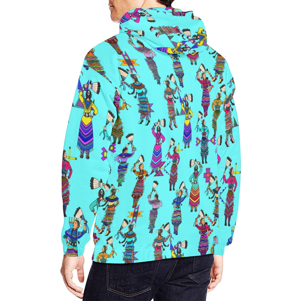 Women's Jingle Dancers Turquoise Hoodie for Men