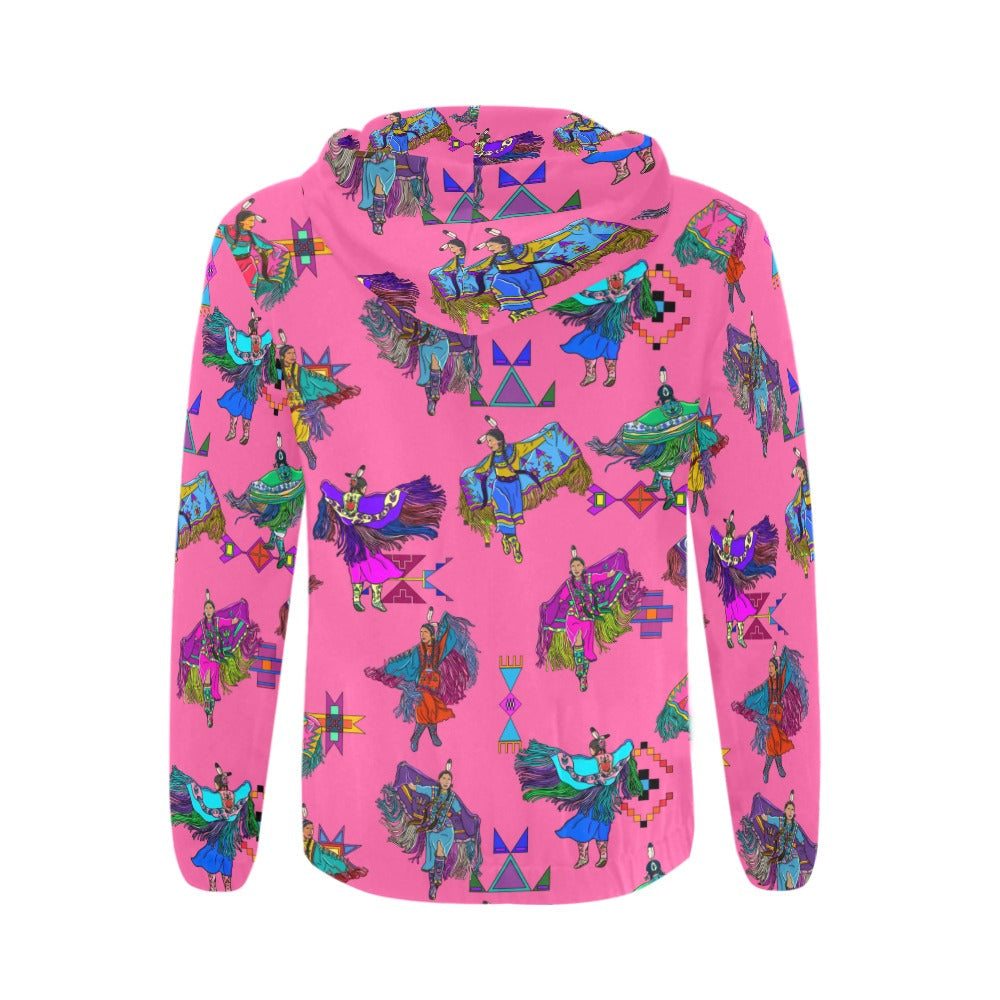 Women's Fancy Dancers Pink Men's Zipper Hoodie
