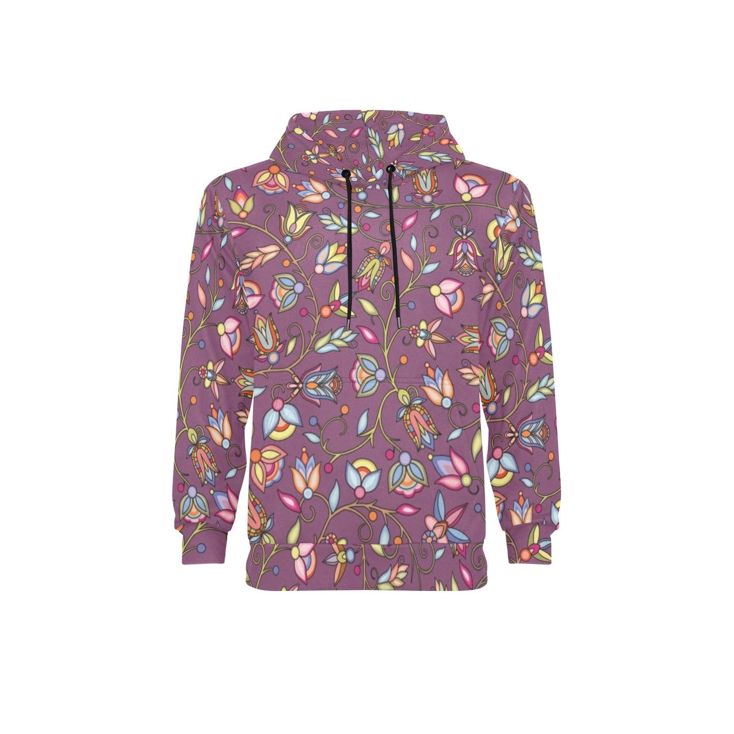 Buffalo Bloom Blush Men's Long Sleeve Fleece Hoodie