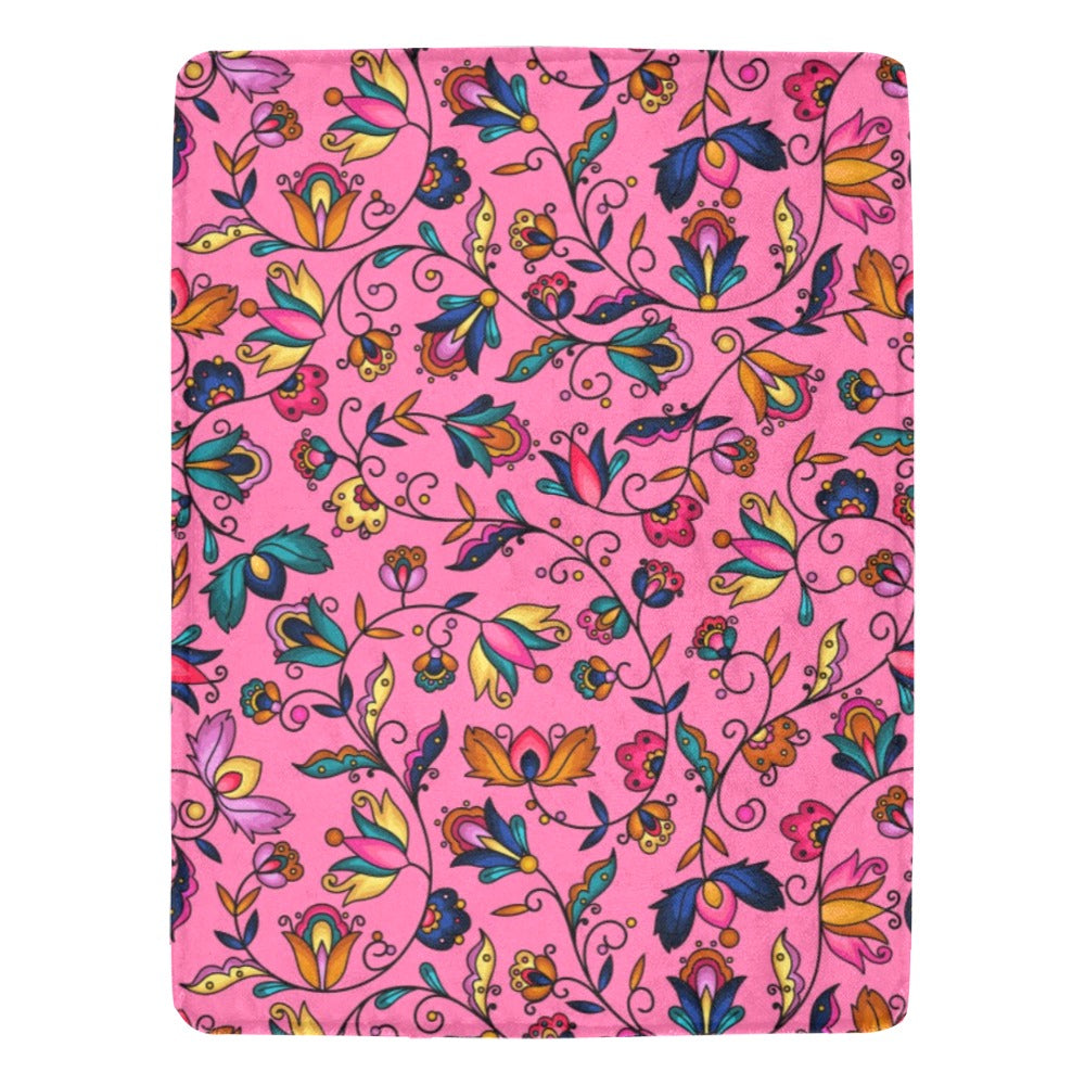 Copper Prairie Petals Pink X-Large Micro Fleece Blanket