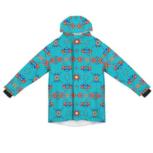 Load image into Gallery viewer, Scattered Generations Turquoise Unisex Sherpa Lined Hooded Coat
