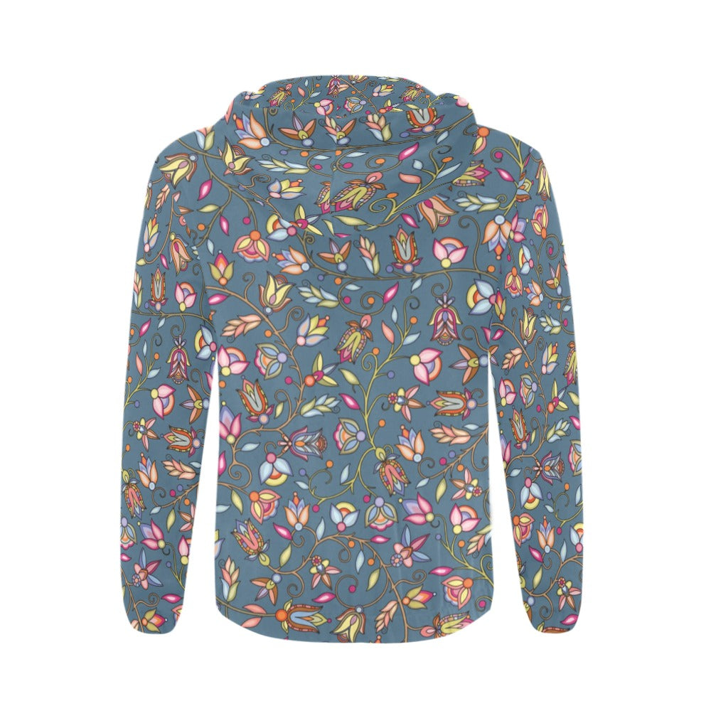 Buffalo Bloom Rainstorm Men's Zipper Hoodie