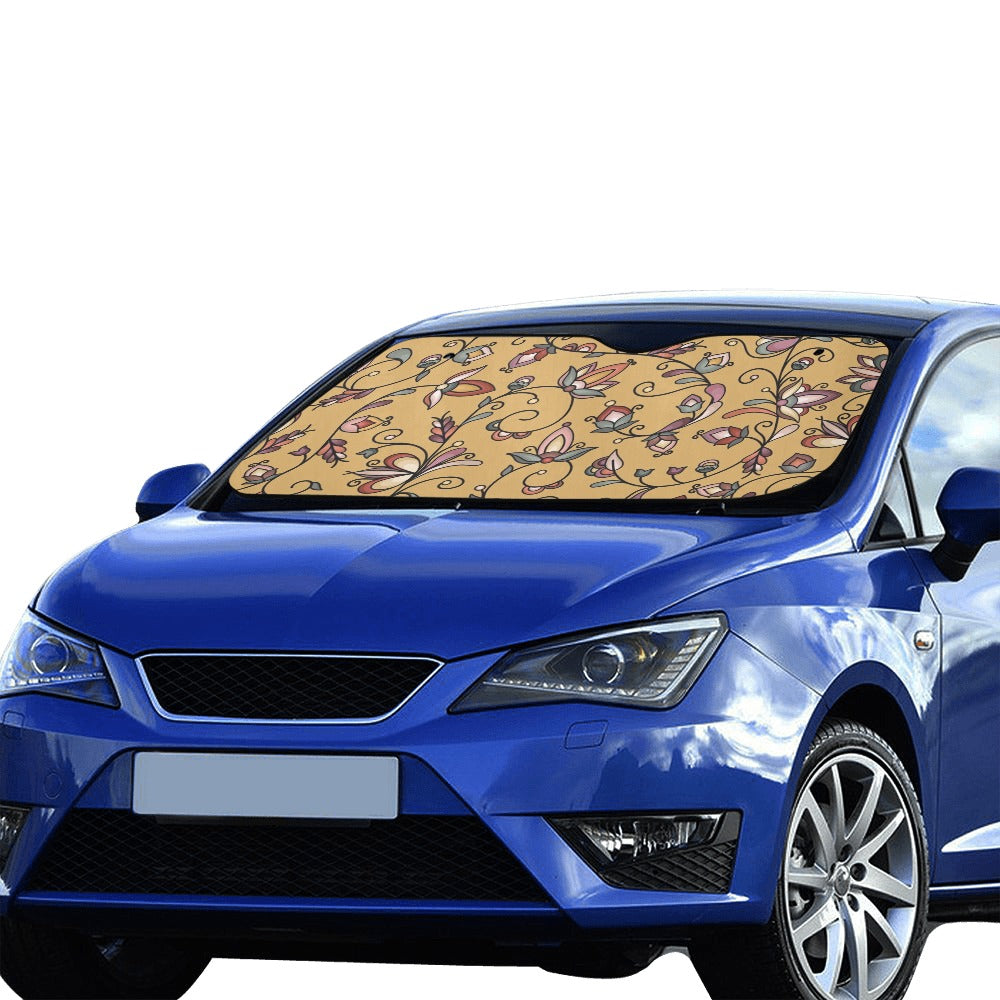 Burnt Sky Petals Gold Car Sun Shade 55"x30"