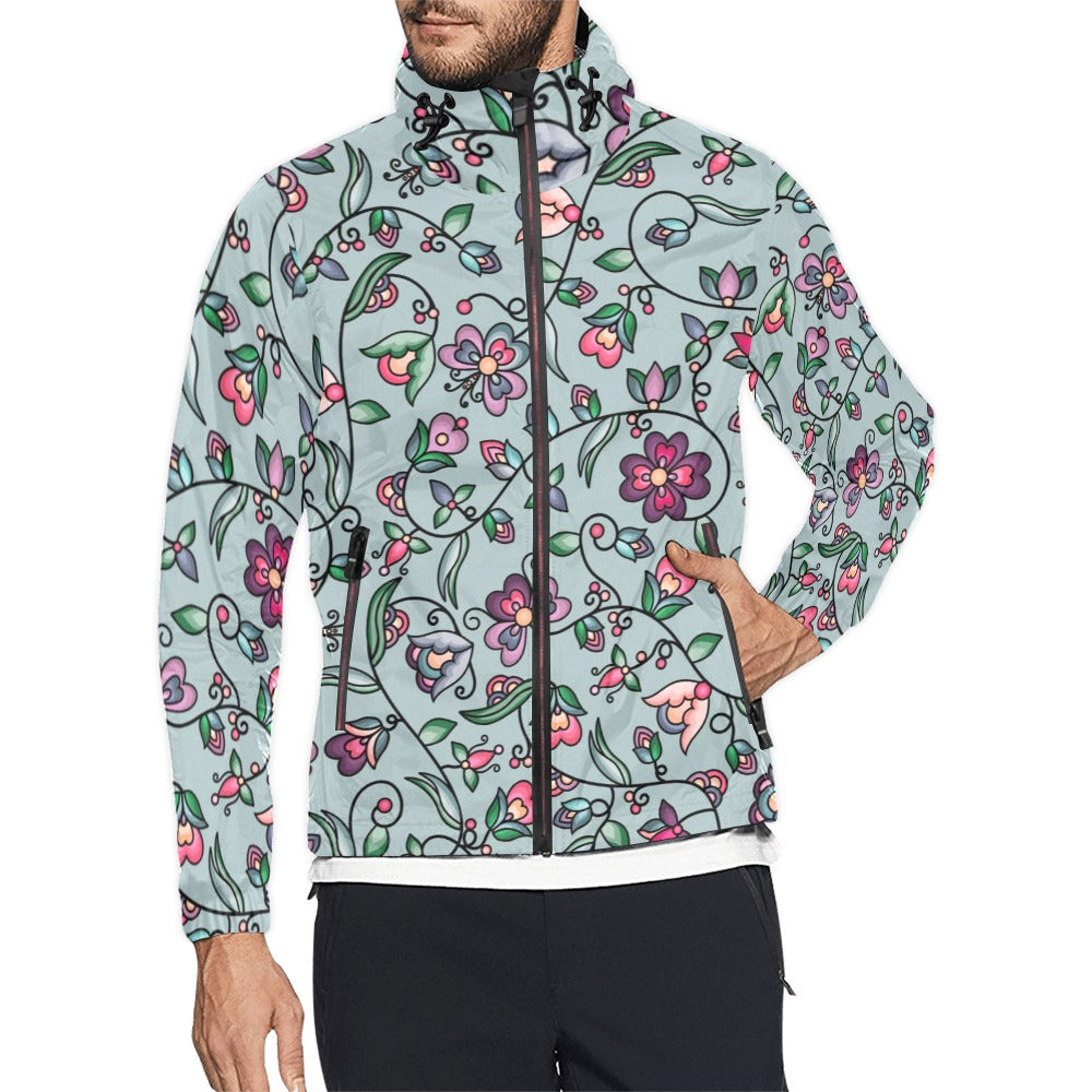 Amber Evening Garland Turquoise Men's Windbreaker