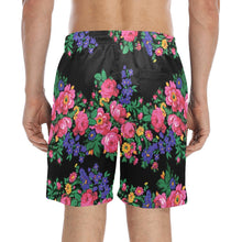 Load image into Gallery viewer, Kokum&#39;s Revenge Black Men&#39;s Mid-Length Beach Shorts
