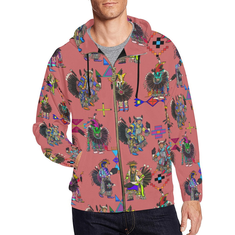 Men's Tradish Dancers Terra Cotta Men's Zipper Hoodie