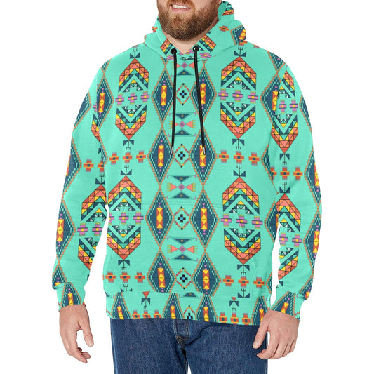Travois Tipi Smoky Sky Men's Long Sleeve Fleece Hoodie