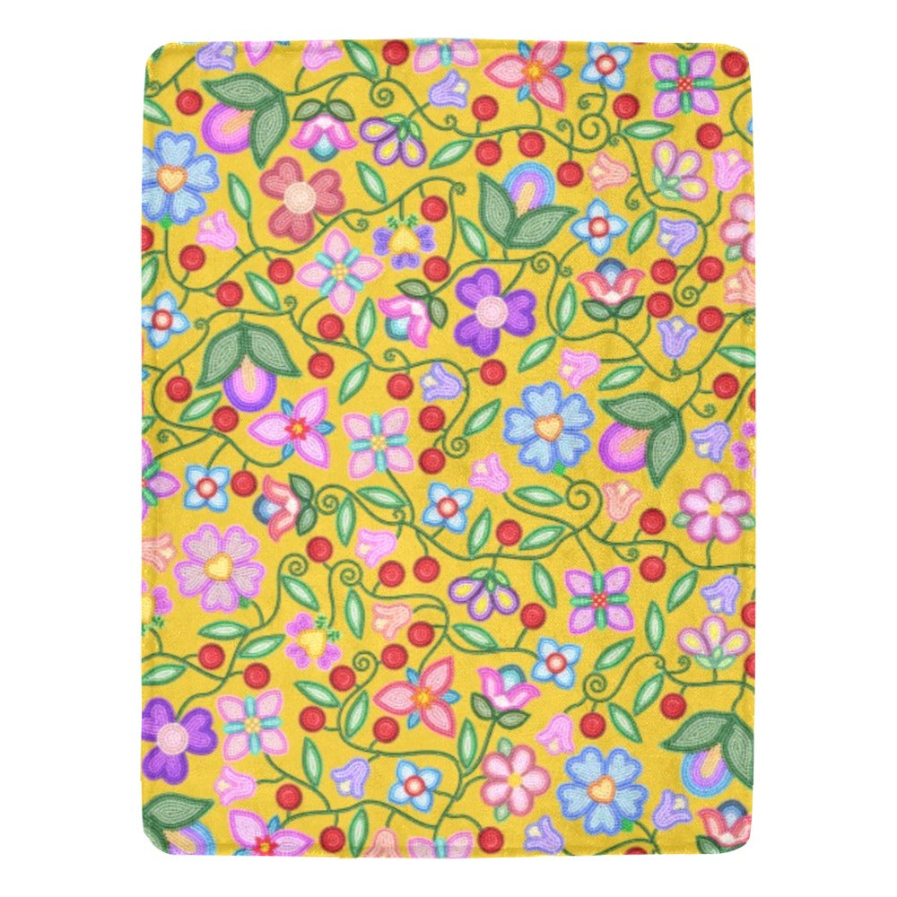 Petal Harmony Ochre X-Large Micro Fleece Blanket