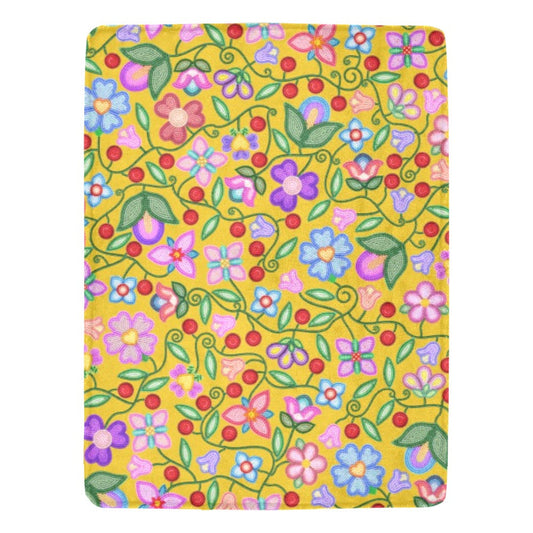 Petal Harmony Ochre X-Large Micro Fleece Blanket