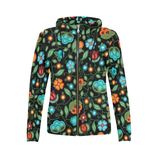Prairie Fire Petals Full Zip Hoodie For Women