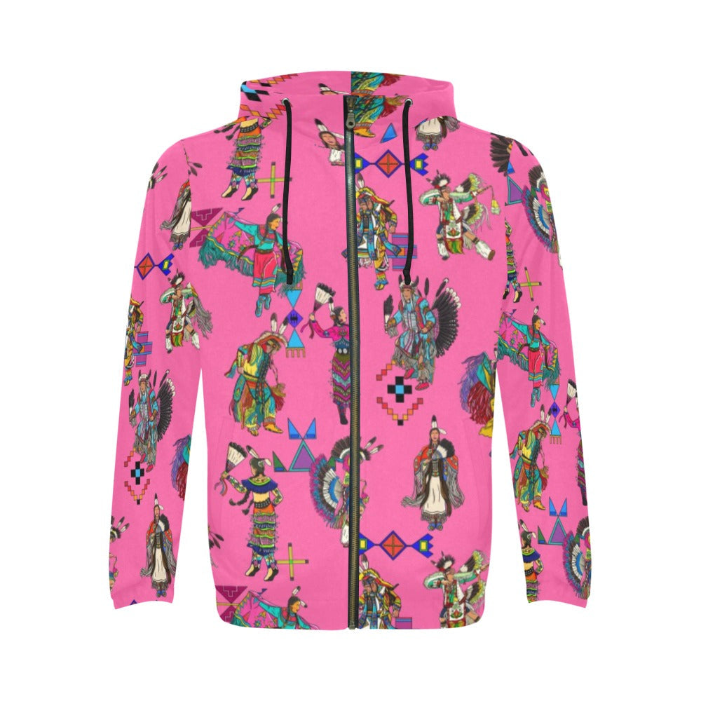 Grand Entry Dancer Pink Zip Hoodie