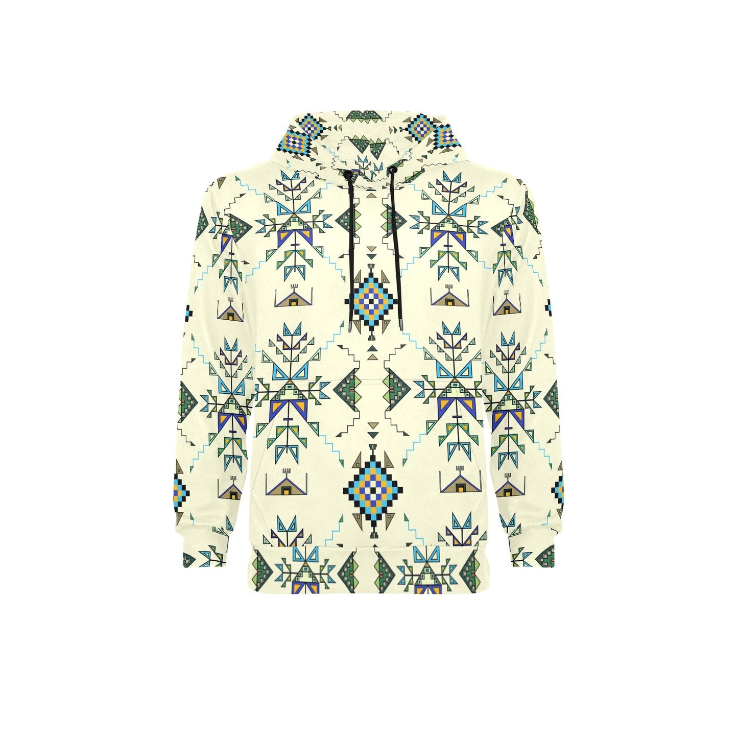 Bear Shield Cream Men's Long Sleeve Fleece Hoodie