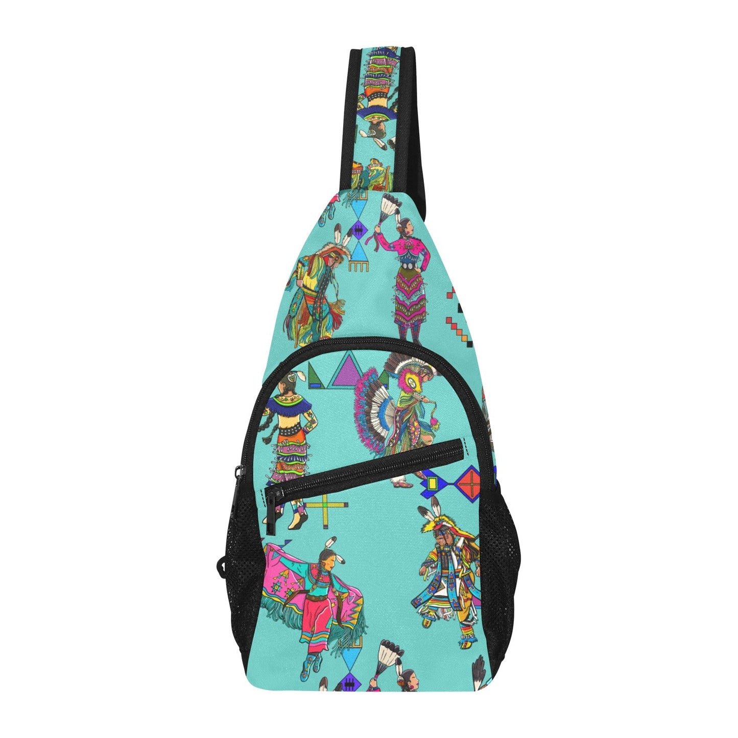 Grand Entry Dancers Eggshell Blue Chest Bag