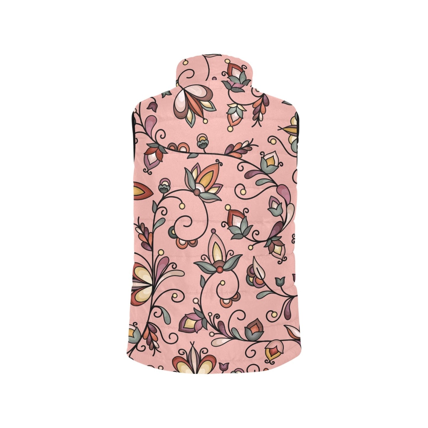 Burnt Sky Petals Peach Women's Padded Vest Jacket