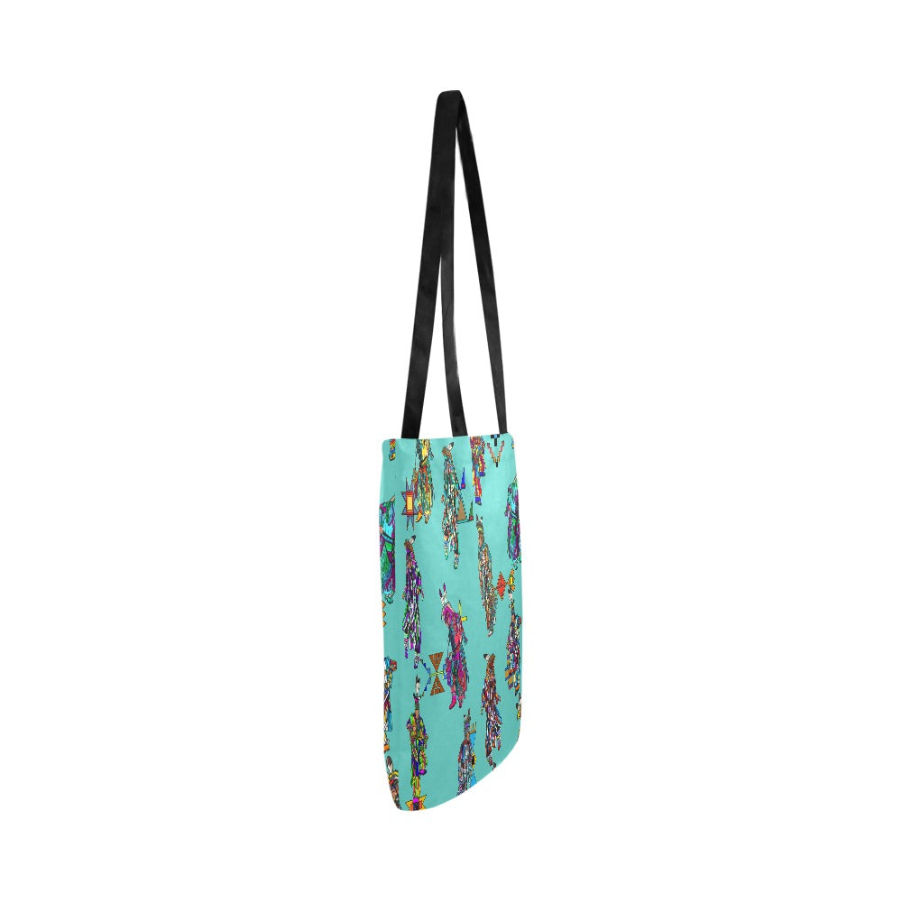 Men's Grass Dancers Eggshell Blue Reusable Shopping Bag