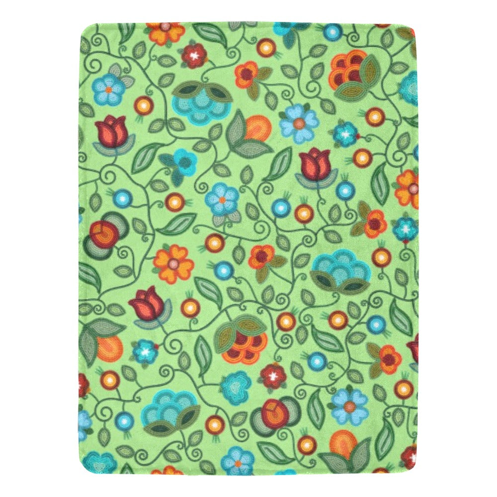 Prairie Fire Petals Sage X-Large Micro Fleece Blanket