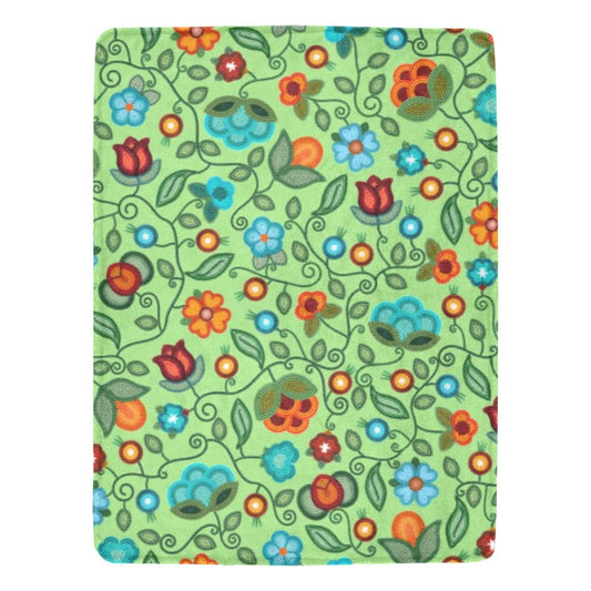 Prairie Fire Petals Sage X-Large Micro Fleece Blanket