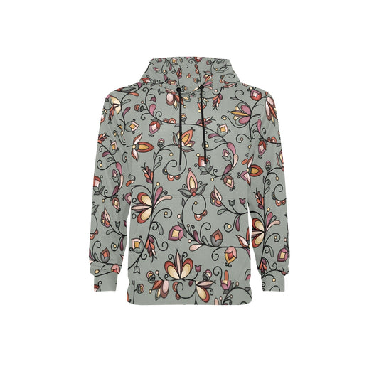 Burnt Sky Petals Green Fleece Hoodie