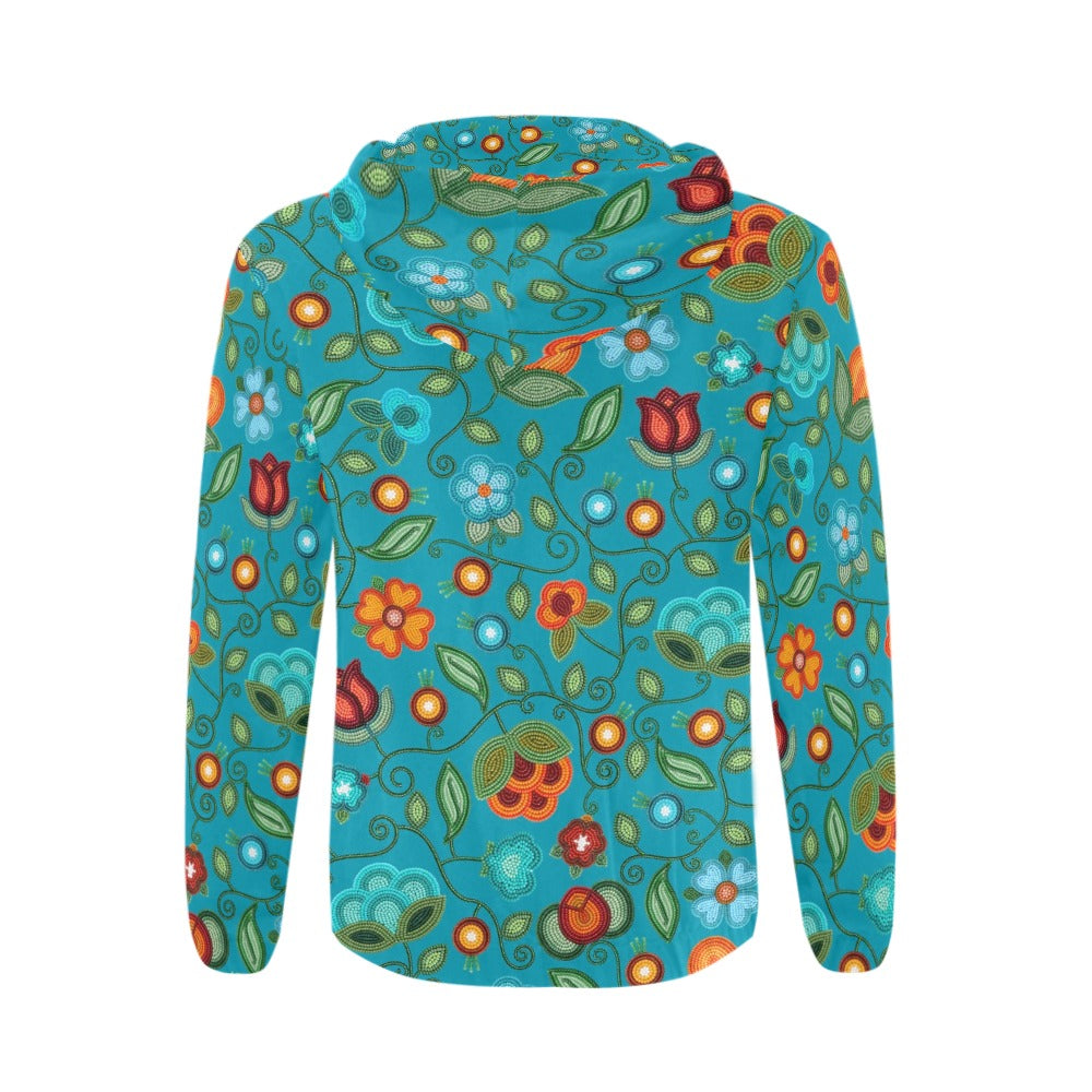 Prairie Fire Petals Ocean Zip Hoodie