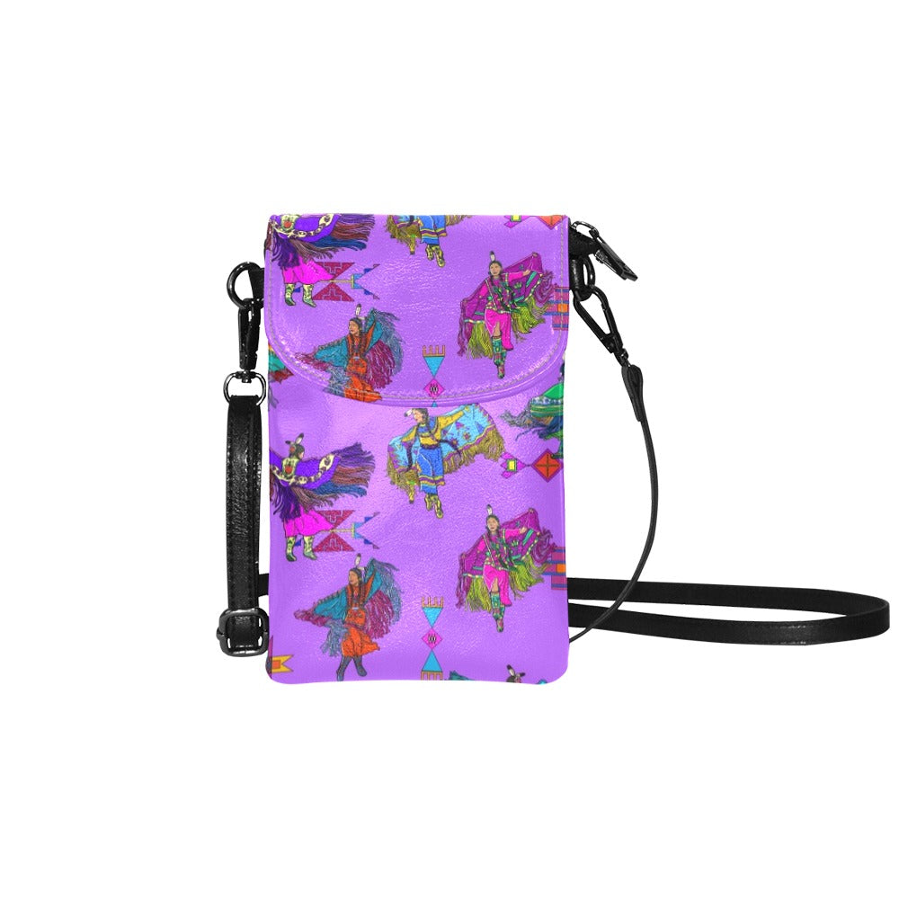 Women's Fancy Dancers Purple Small Cell Phone Purse