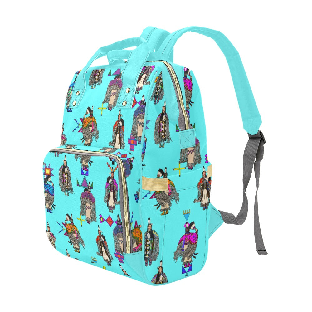 Women's Tradish Dancers Turquoise Multi-Function Diaper Backpack