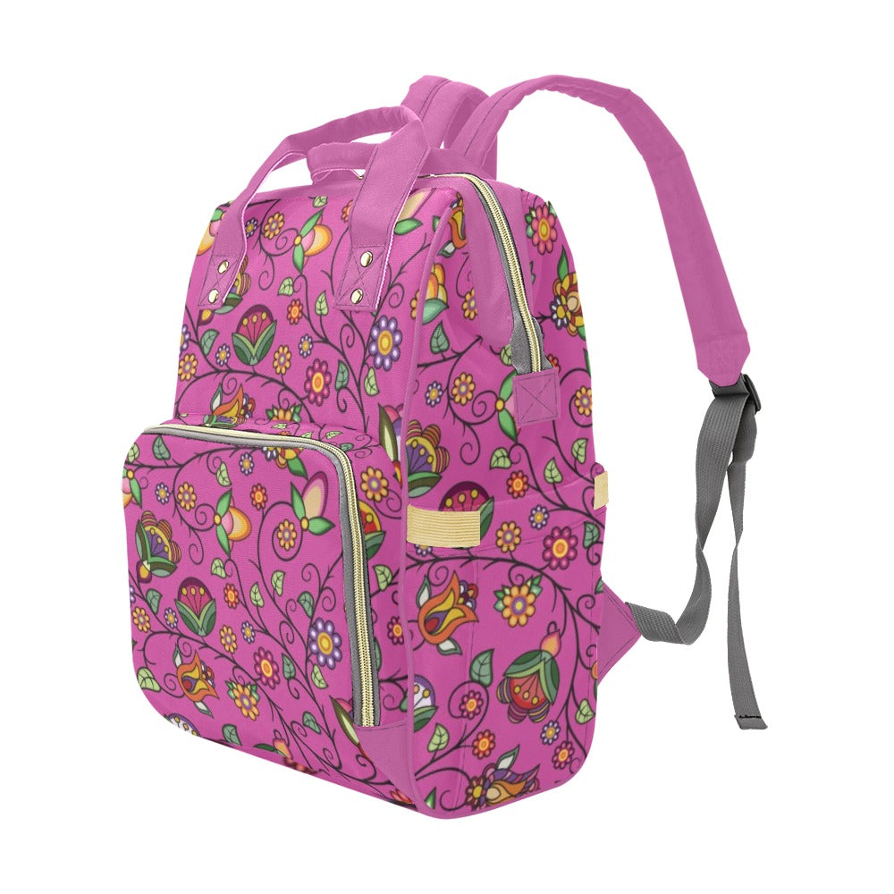 Heartbeat Petals Pink Multi-Function Diaper Backpack