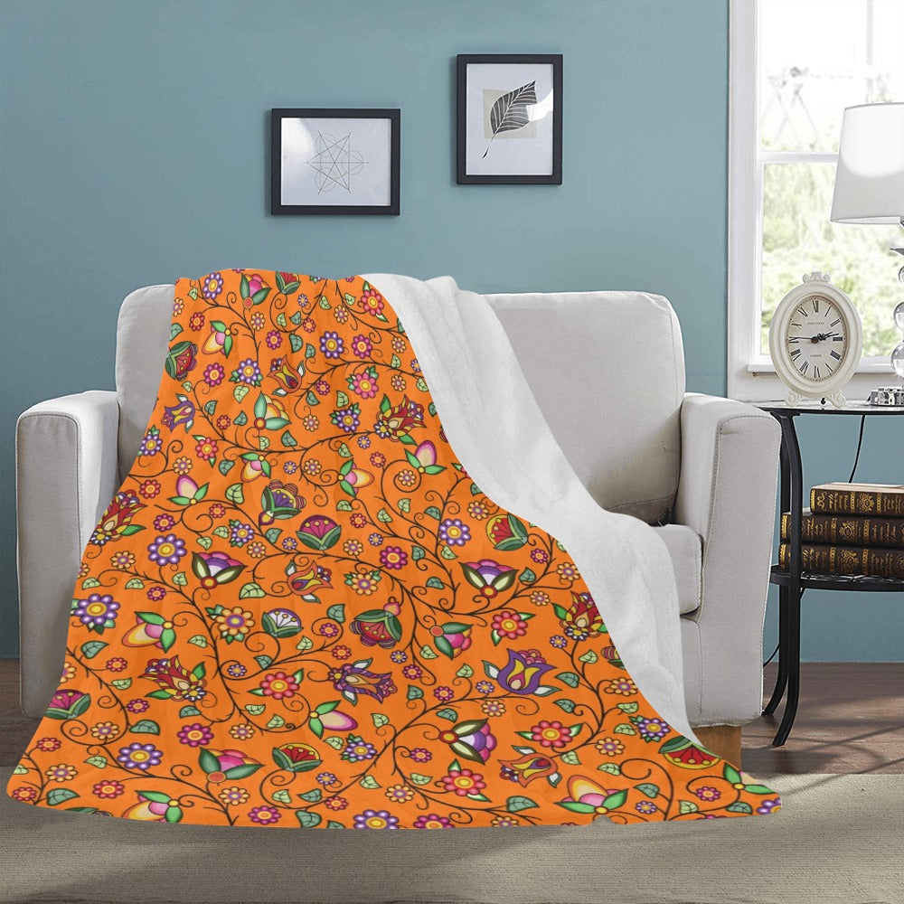 Heartbeat Petals Orange X-Large Micro Fleece Blanket