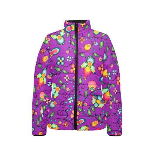 Floral Bounty Purple Stand Collar Jacket