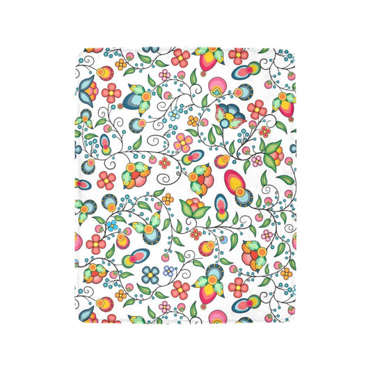 Floral Bounty White Ultra-Soft Micro Fleece Blanket 40"x50"