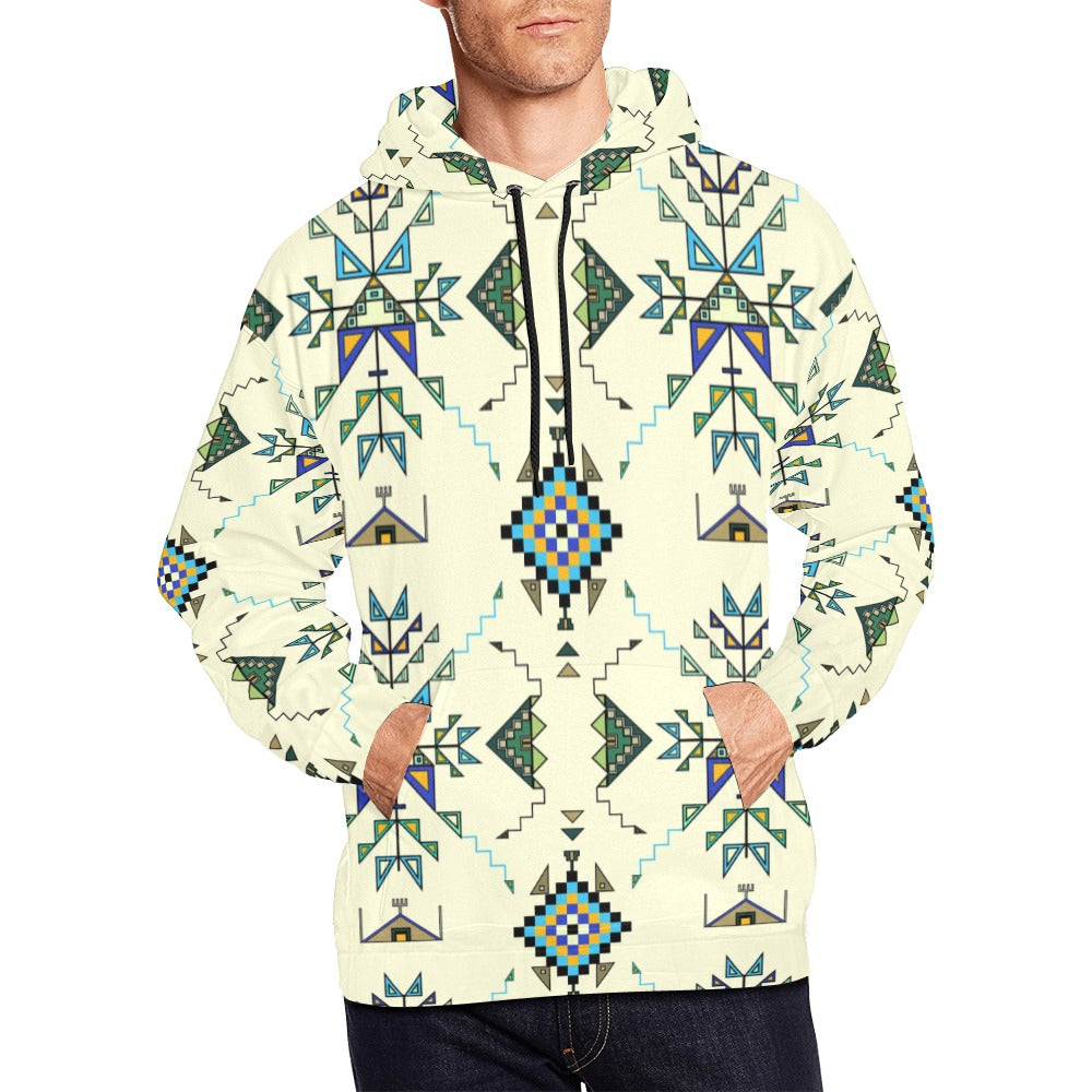 Bear Shield Cream Hoodie for Men