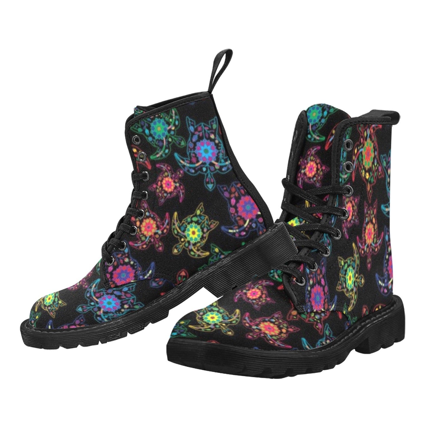 Neon Floral Turtle Boots