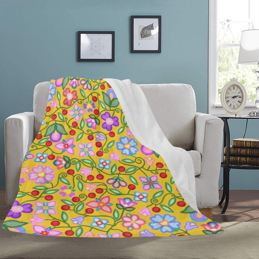 Petal Harmony Ochre X-Large Micro Fleece Blanket