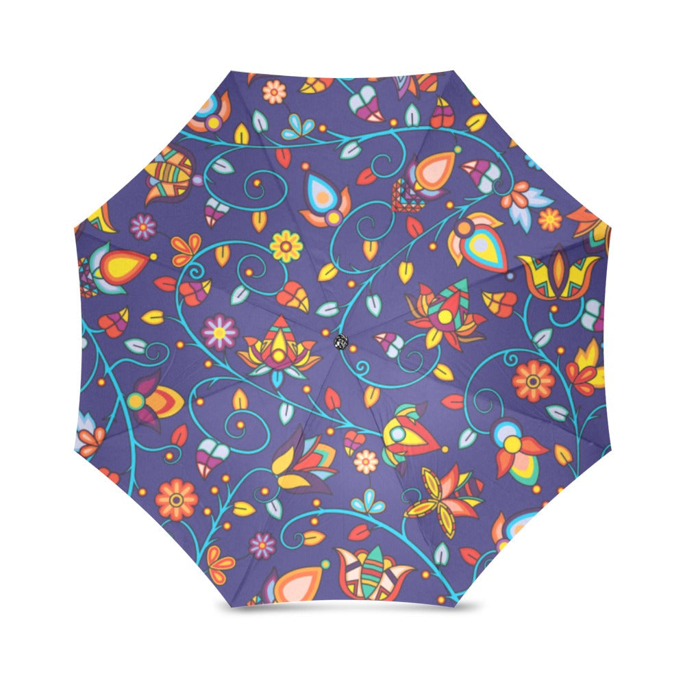 Thorny Path Blue Foldable Umbrella