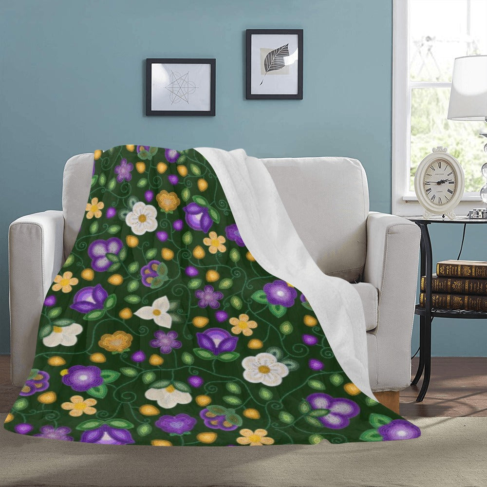 Midnight Moss Bloom Forest X-Large Micro Fleece Blanket