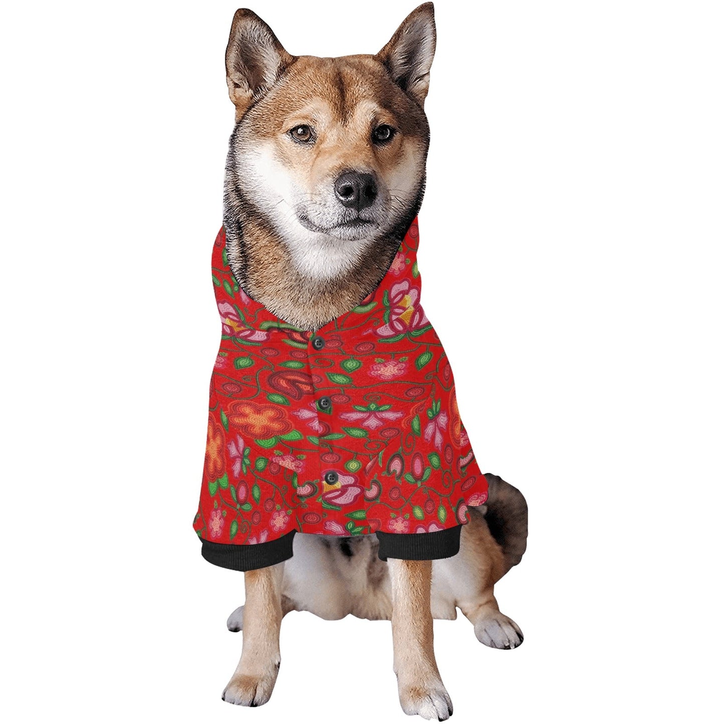 Rose Reverie Red Pet Hoodie