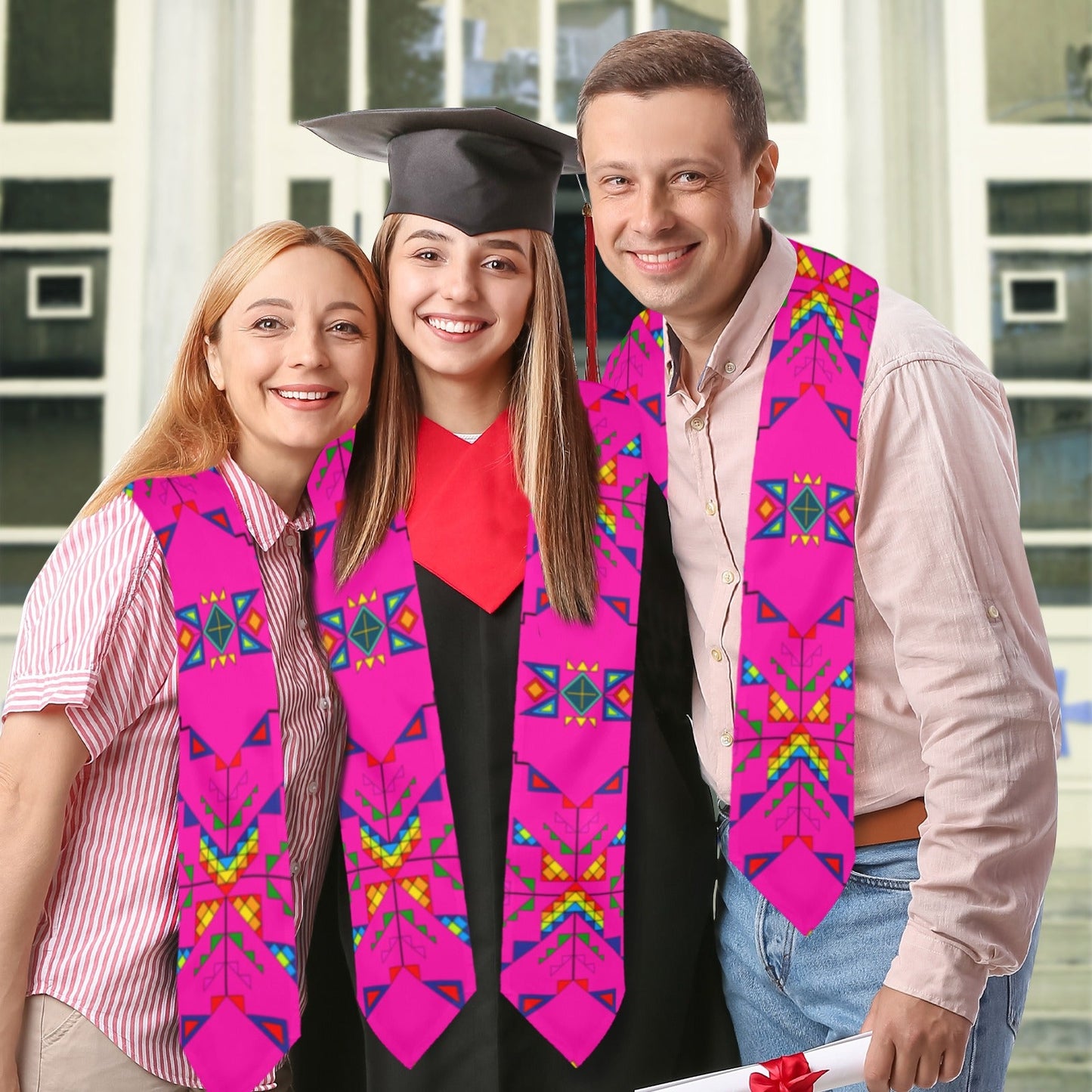 Buffalo Jump Pink Graduation Stole