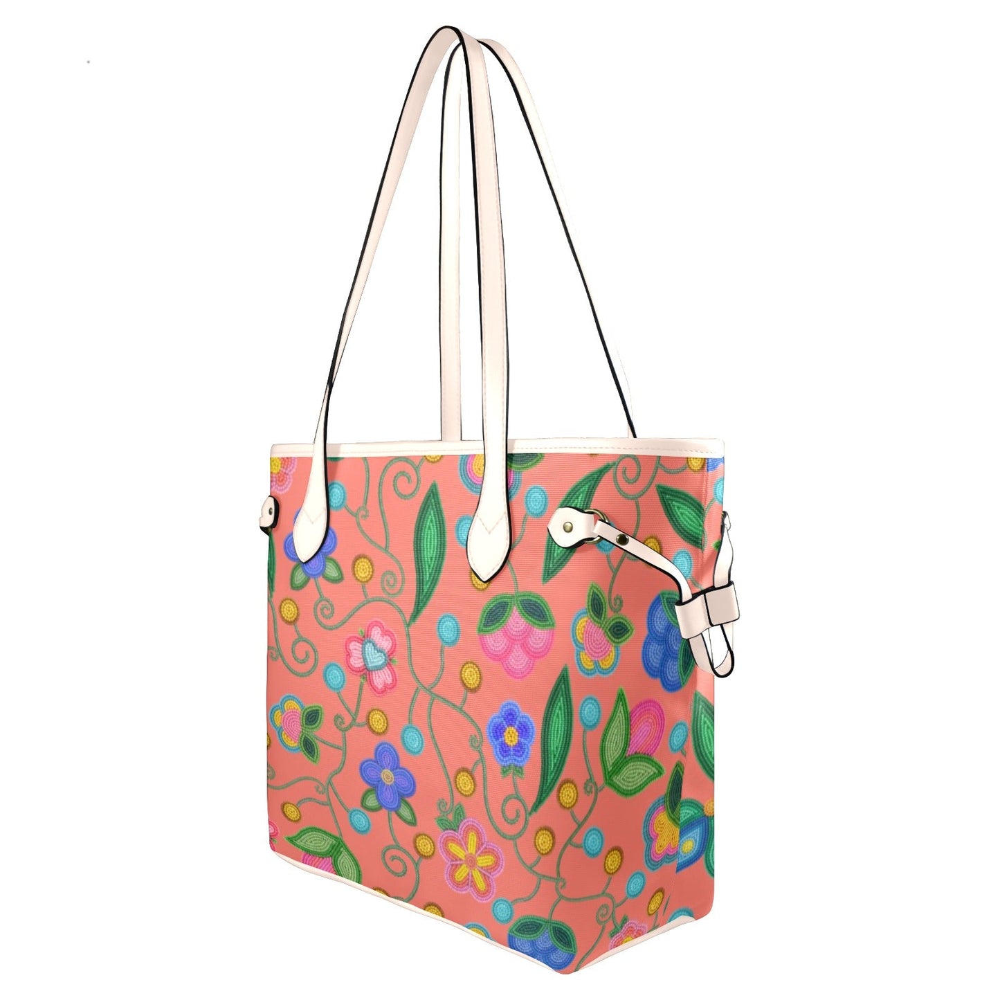 Skyberry Serenade Peach Clover Canvas Tote