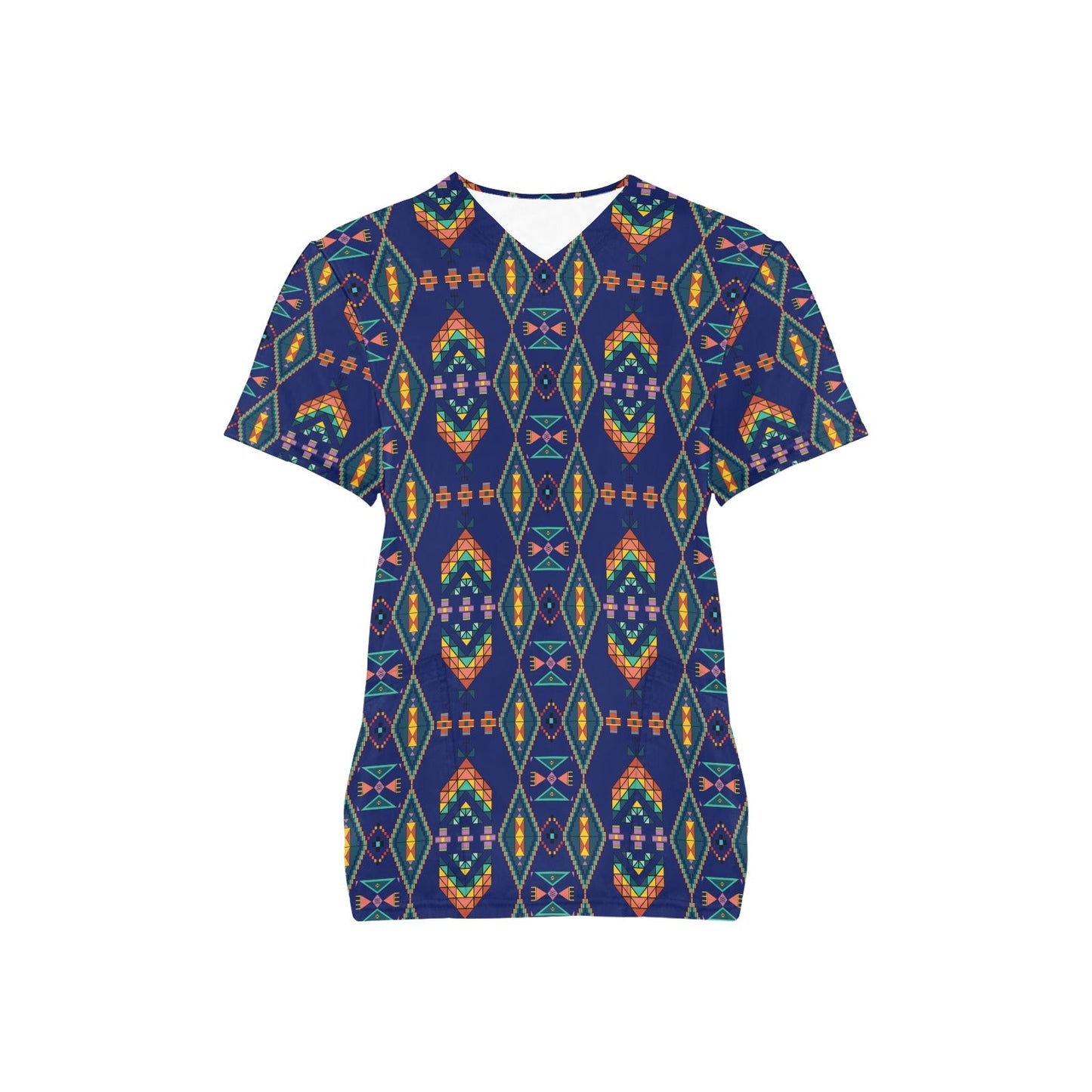 Travois Tipi Blue Scrub Top