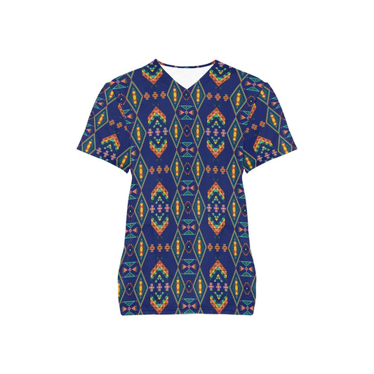 Travois Tipi Blue Scrub Top