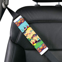 Load image into Gallery viewer, Horses and Buffalo Ledger White Car Seat Belt Cover
