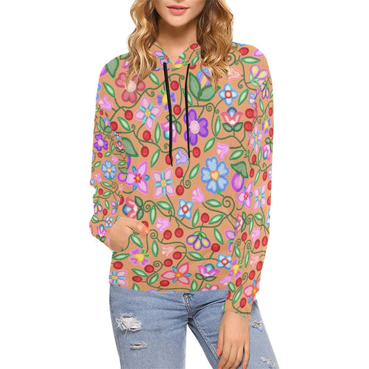 Petal Harmony Terracotta Hoodie for Women